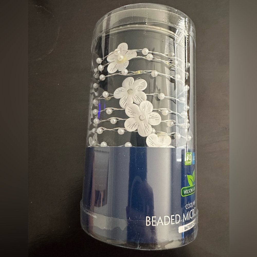 Wilson & Fisher White Floral Beaded Micro LED Lights 30 count